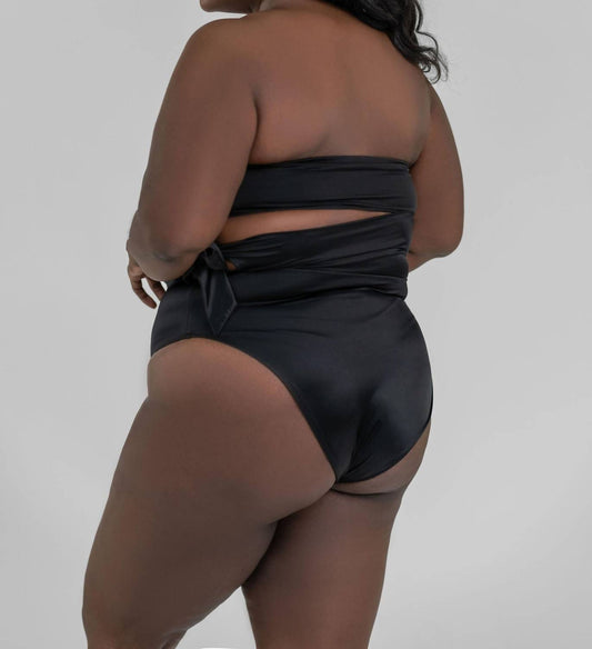 Good American - SATIN SIDE TIE CUT OUT SWIMSUIT