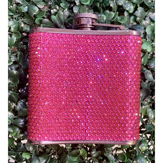 Nima Accessories - Rhinestone Bling 4 Oz Metal Flask