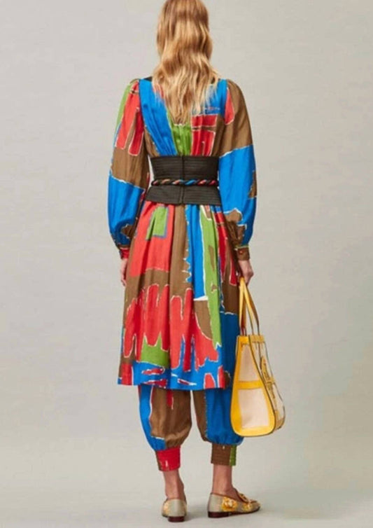 Tory Burch - Printed Tie Waist Dress