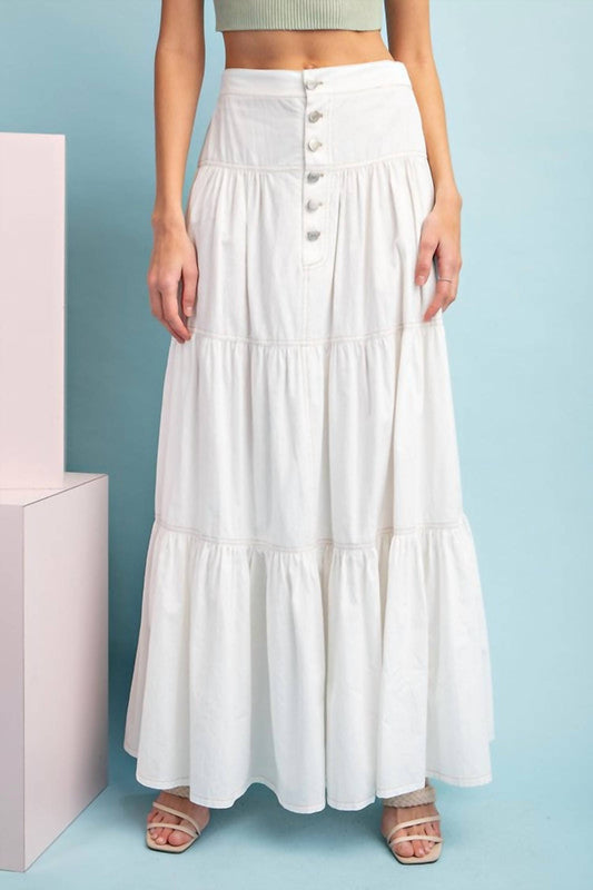Ee:Some - A-line Tiered Maxi Skirt