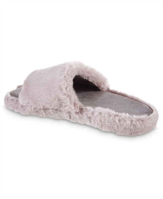 Isotoner - Women's Faux Fur and Satin Tabby Slipper