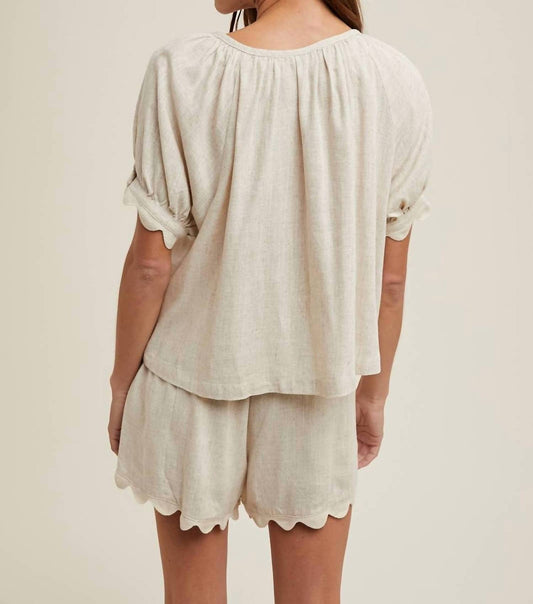 Wishlist - Scalloped Detailed Top & Short Set