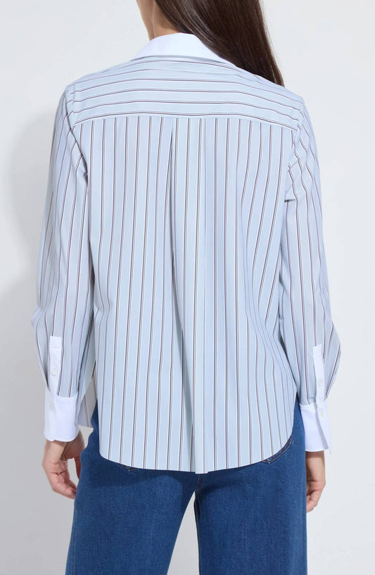 Lysse - Stripe Crop Button Down Top
