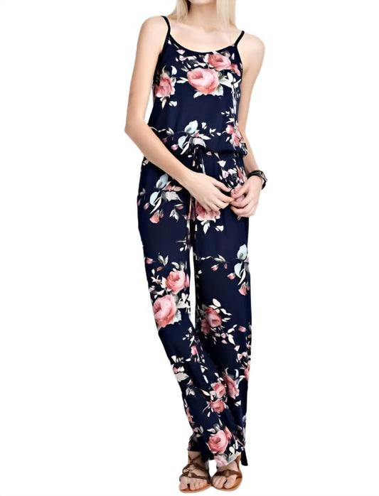 12Pm By Mon Ami - Jersey Floral Jumpsuit