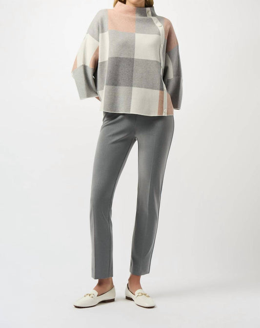 Joseph Ribkoff - Plaid Jacquard Sweater Knit Top