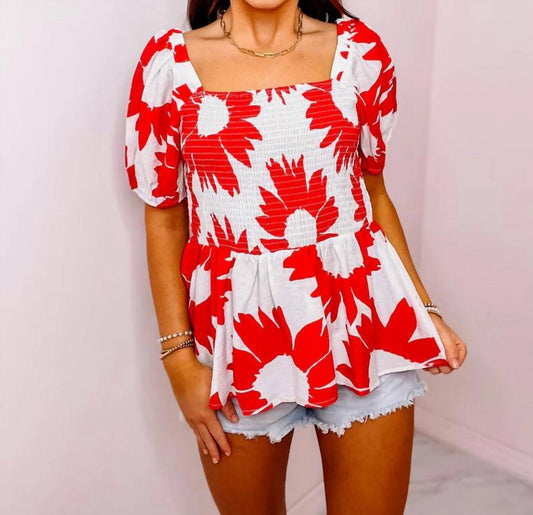 Jodifl - Flower Print Baby Doll Top