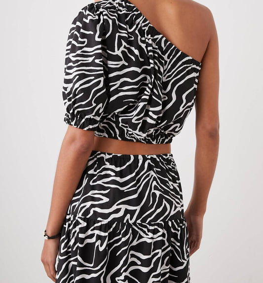 Rails - Evy One Shoulder Contour Lines Cropped Top