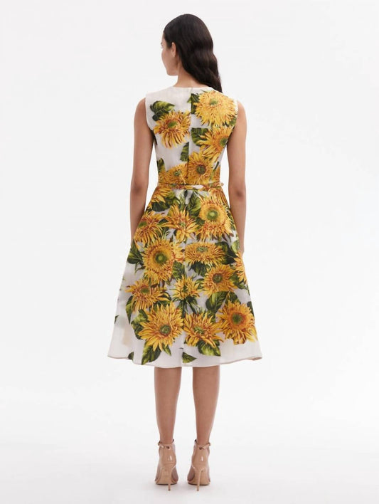 Oscar De La Renta - Sunflower Fil Coupe Cocktail Dress
