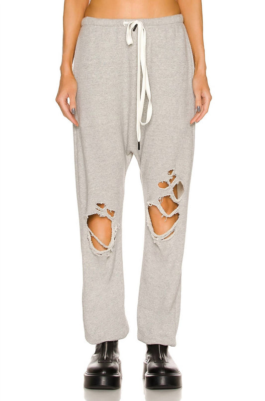 R13 - Women's Shredded Knee Dropped Crotch Jogger