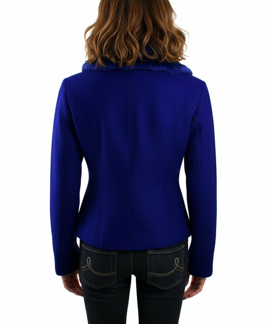 Lucy Paris - Faux Fur Collar Moto Jacket