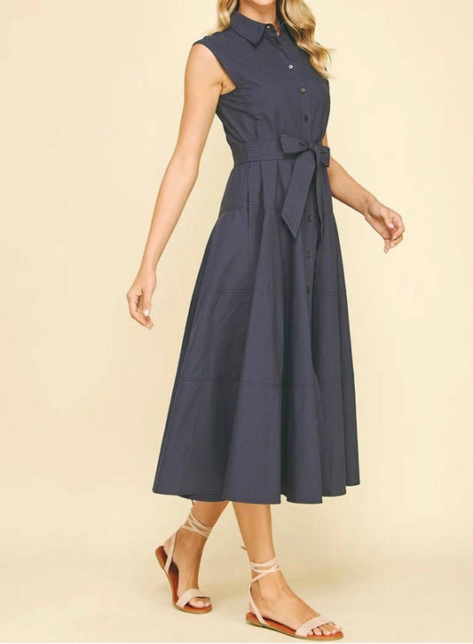 Pinch - Button Down Sleeveless Midi Dress