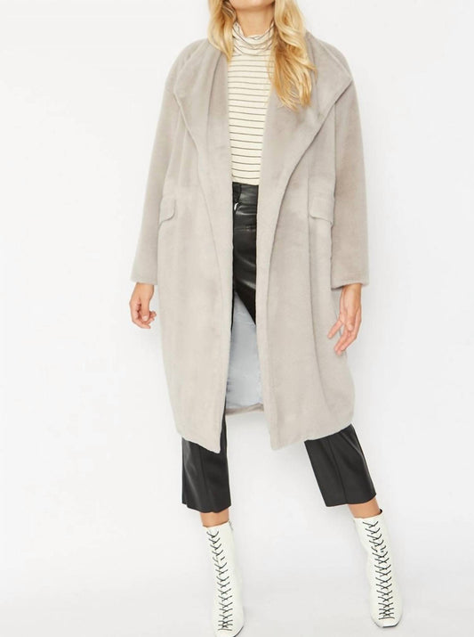 Jayley - JAYLEY Caramel Faux Fur Oversized Coat
