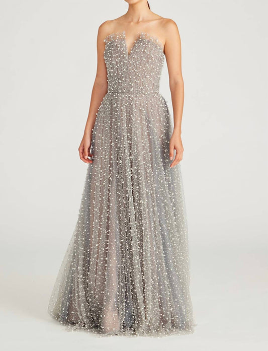 Theia - Women's Marilyn Strapless Glimmer Gown