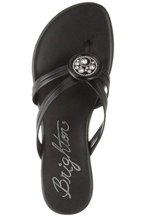 Brighton - Aretha Black Leather Sandal