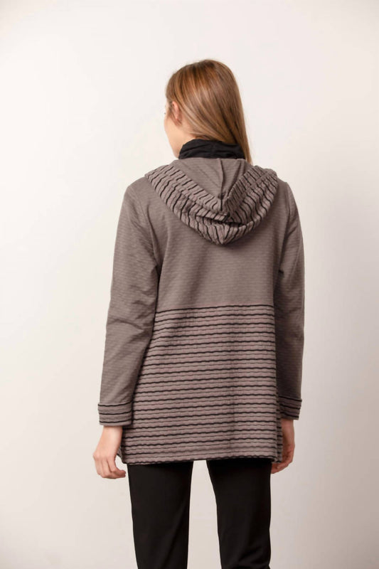 Habitat - Andes Stripe Button Front Hoodie