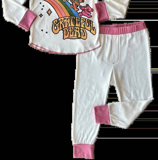 Rowdy Sprout - Girls' Grateful Dead Rainbow Bears Thermal Set