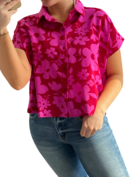 Gilli - Floral Collared Button Up Top