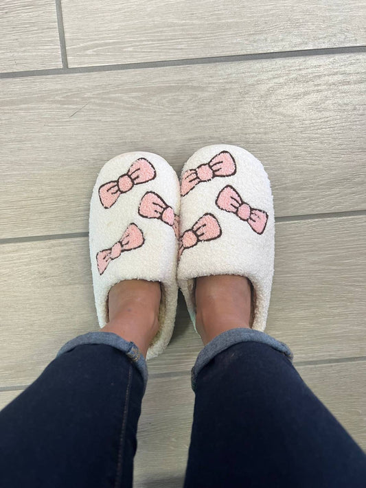 Judson & Co. - Women's Plush Bows Slide On Slippers