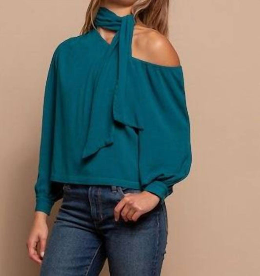 One Shoulder Tie Neck Top