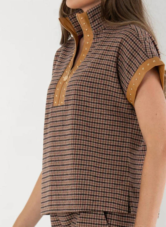 Emily Mccarthy - Poppy Pullover Zip-front Top