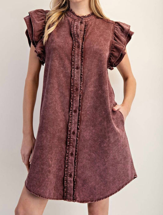 Ee:Some - Pixie Flutter Sleeve Dress