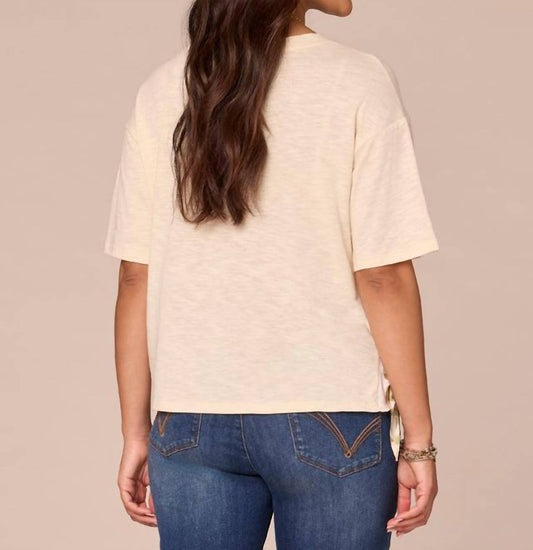 Democracy - Women's Side Tie Satin Print Top