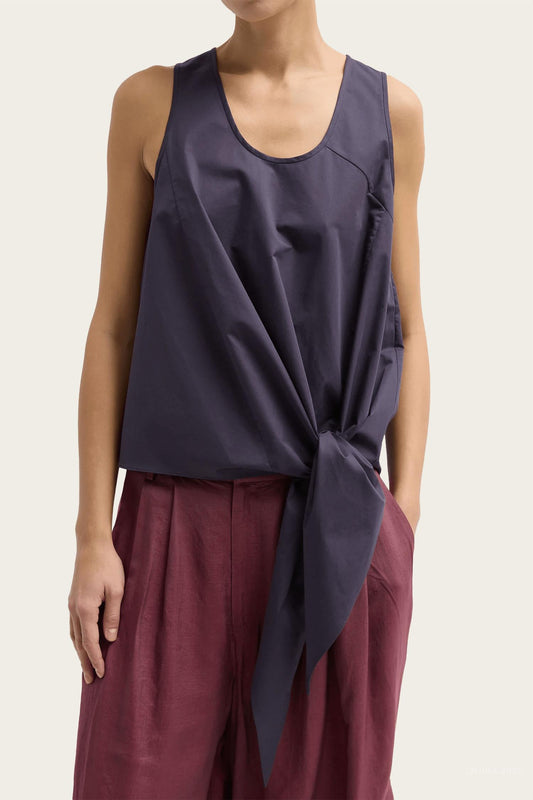Tibi - Eco Poplin Tie Front Top
