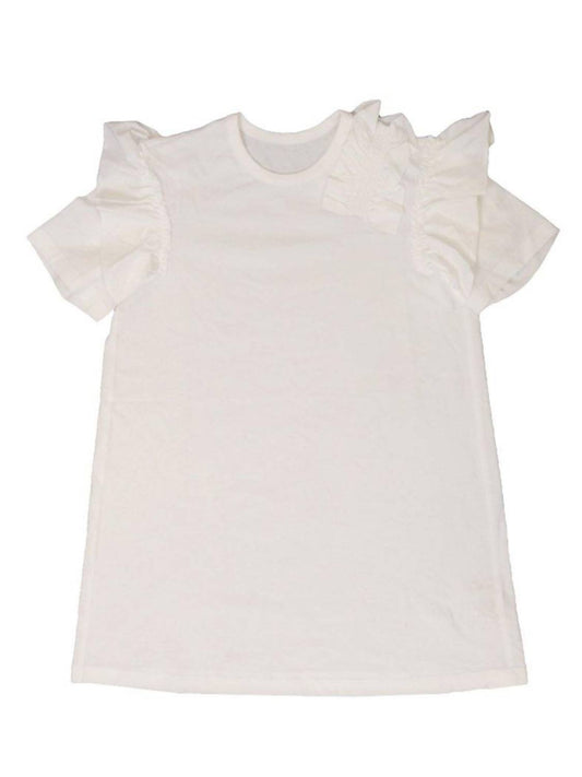 KIDS RUFFLE SHORT SLEEVE T-SHIRT DRESS