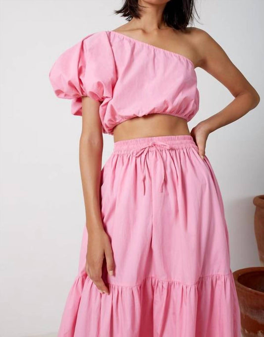 S/W/F - DRAWSTRING A LINE TIERED MAXI SKIRT