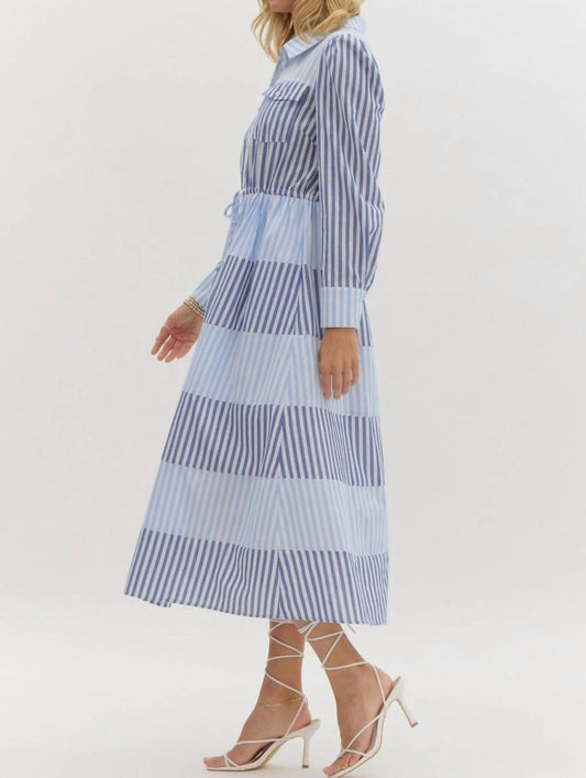 Entro - Haven Stipe Midi Dress