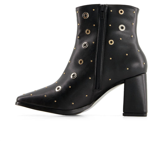 Andrea - Women's Medium Heel Riveted Ankle Booties
