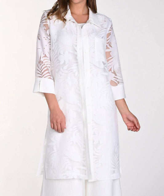 Frank Lyman - Casual Button Tropical Print Tunic Dress