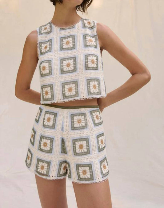 Saylor - Lia Daisy Crochet Top And Short Set