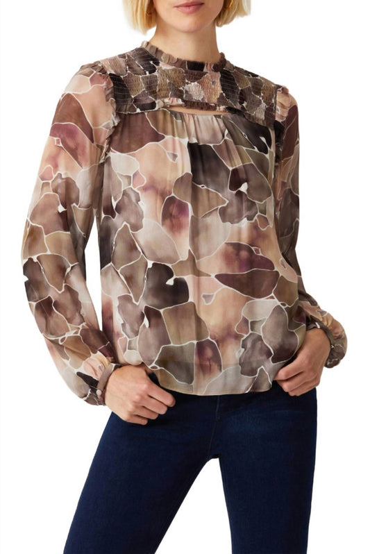 Ecru - Mock Neck Long Sleeve Top