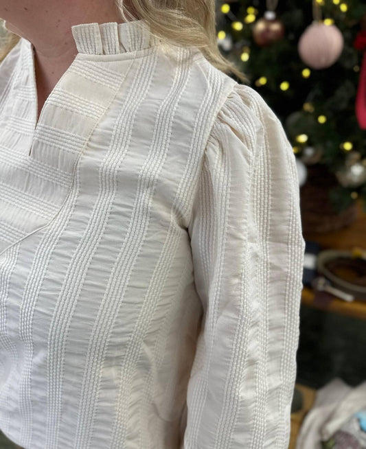 Glam - Laurel Ruffle Neck Top