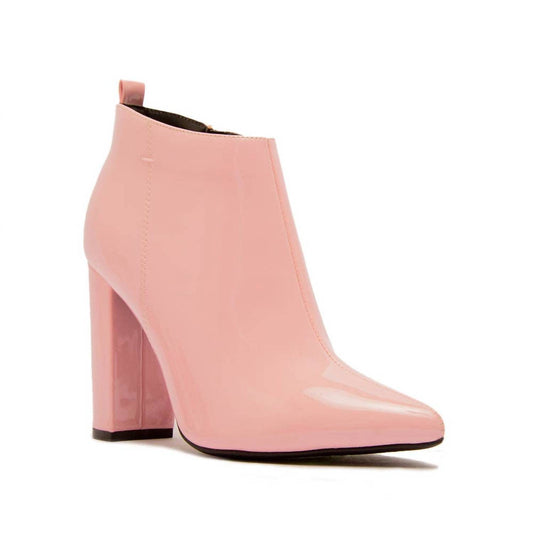 Qupid - Women's Glossy Patent Leather Booties