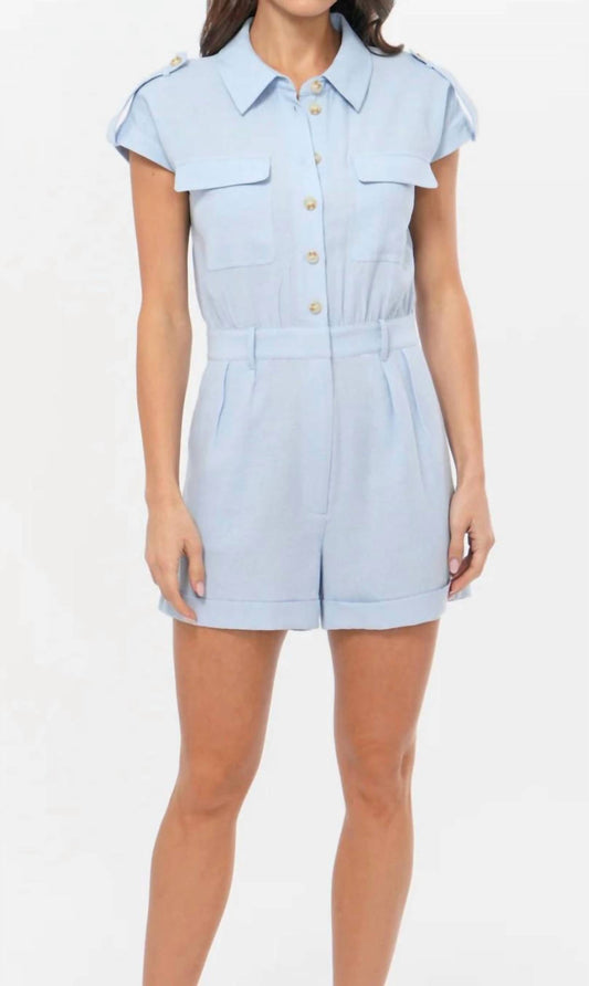 Greylin - Ludi Linen Blend Button Down Romper