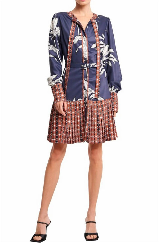 Ciebon - Edda Floral Mix Print Belted Mini Dress