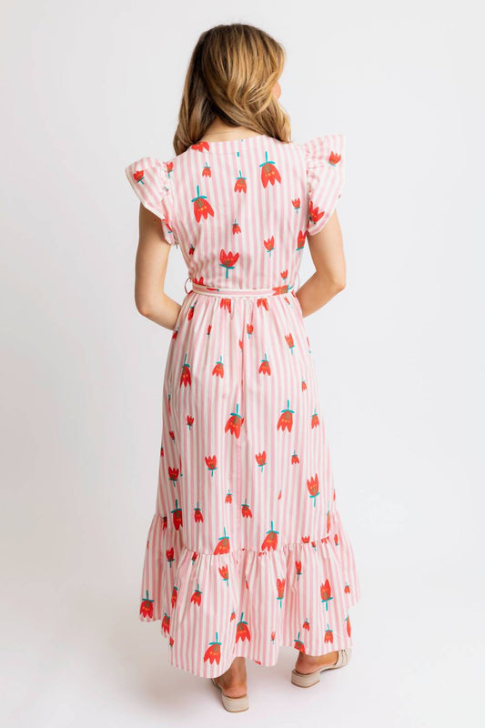 Karlie - Stripe Poppy Maxi Dress