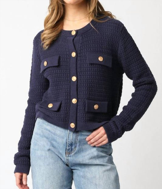 Olivaceous - Maci Knit Button Cardigan
