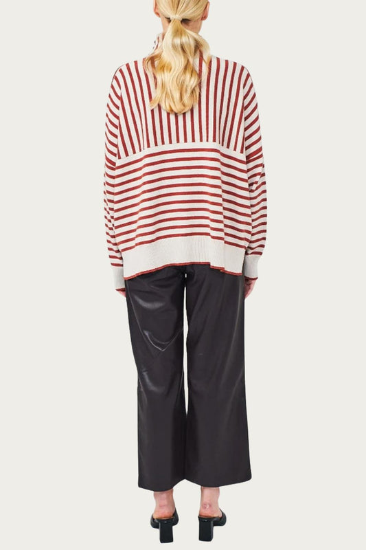 SAGE FUNNEL NECK SWEATER