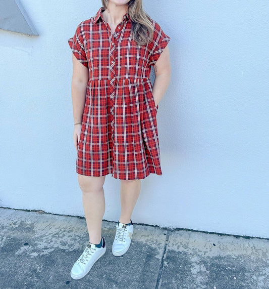 Entro - Classic Charm Plaid Mini Dress