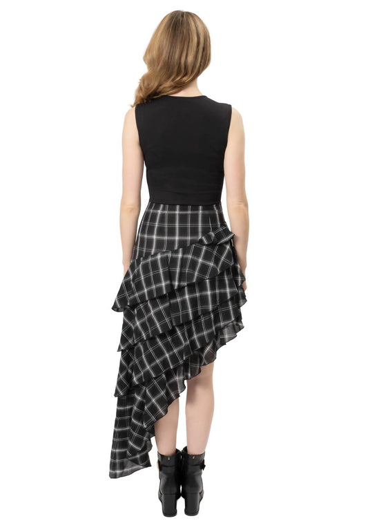 Area Stars - ASSYMETRICAL PLAID DRESS