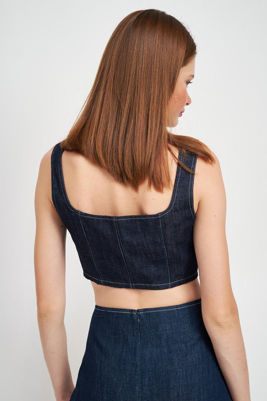 En Saison - Landes Denim Bustier Crop Top