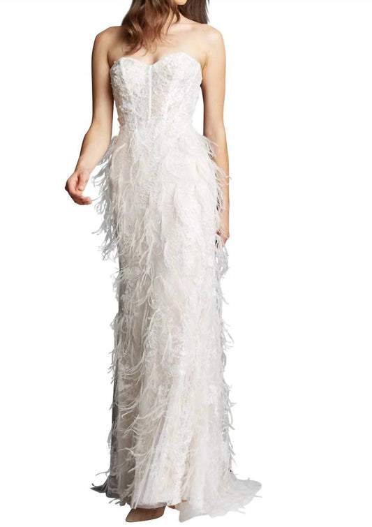 Jovani - Embellished Corset Strapless Gown
