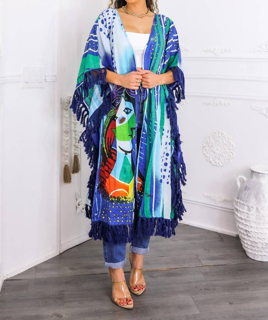 Surelymine - Art Revealed Fringe Kimono