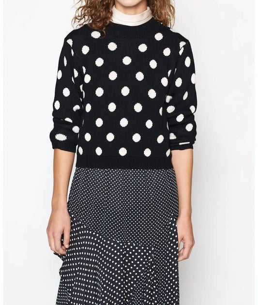 Joie - Brettina B Polka Dot Wool Crew Neck Sweater