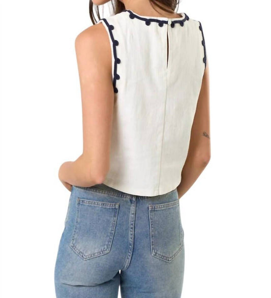 Lalavon - Elaine Detailed Denim Vest Top