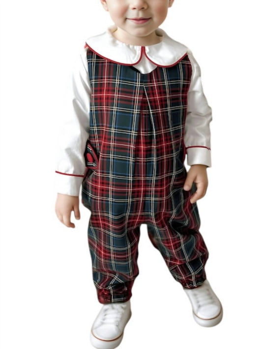 Cotton Kids - Baby & Toddler Christmas Plaid Overalls
