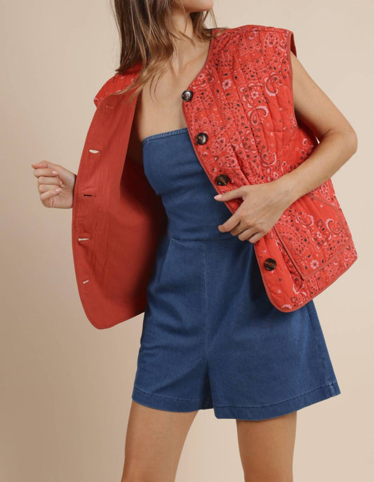 Sage The Label - Music Fest Cotton Bandana Print Quilt Vest